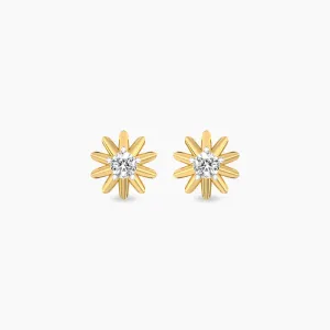 Ten Petals Solitaire Studs
