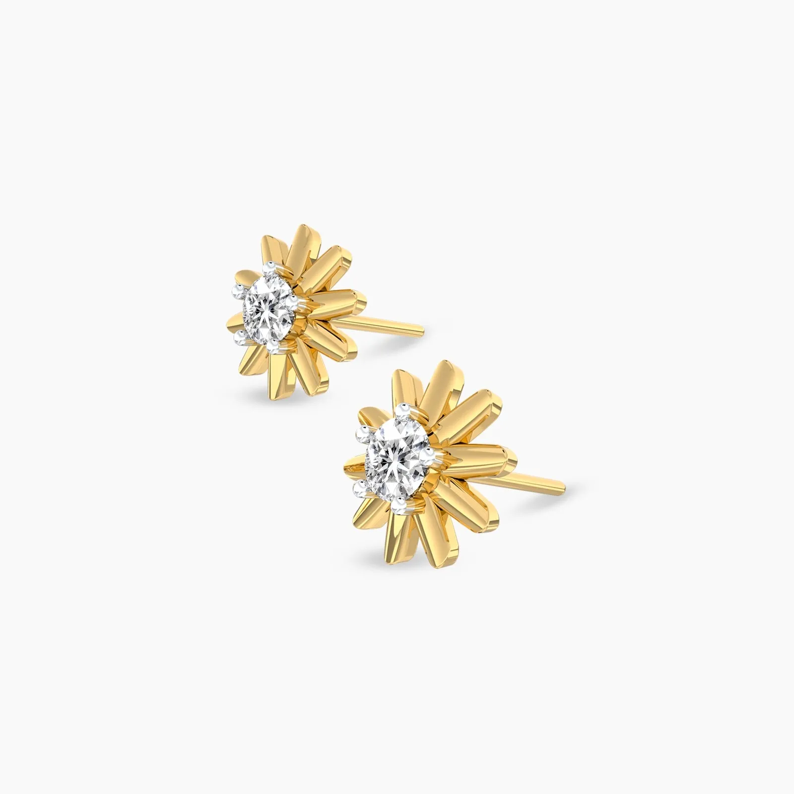 Ten Petals Solitaire Studs