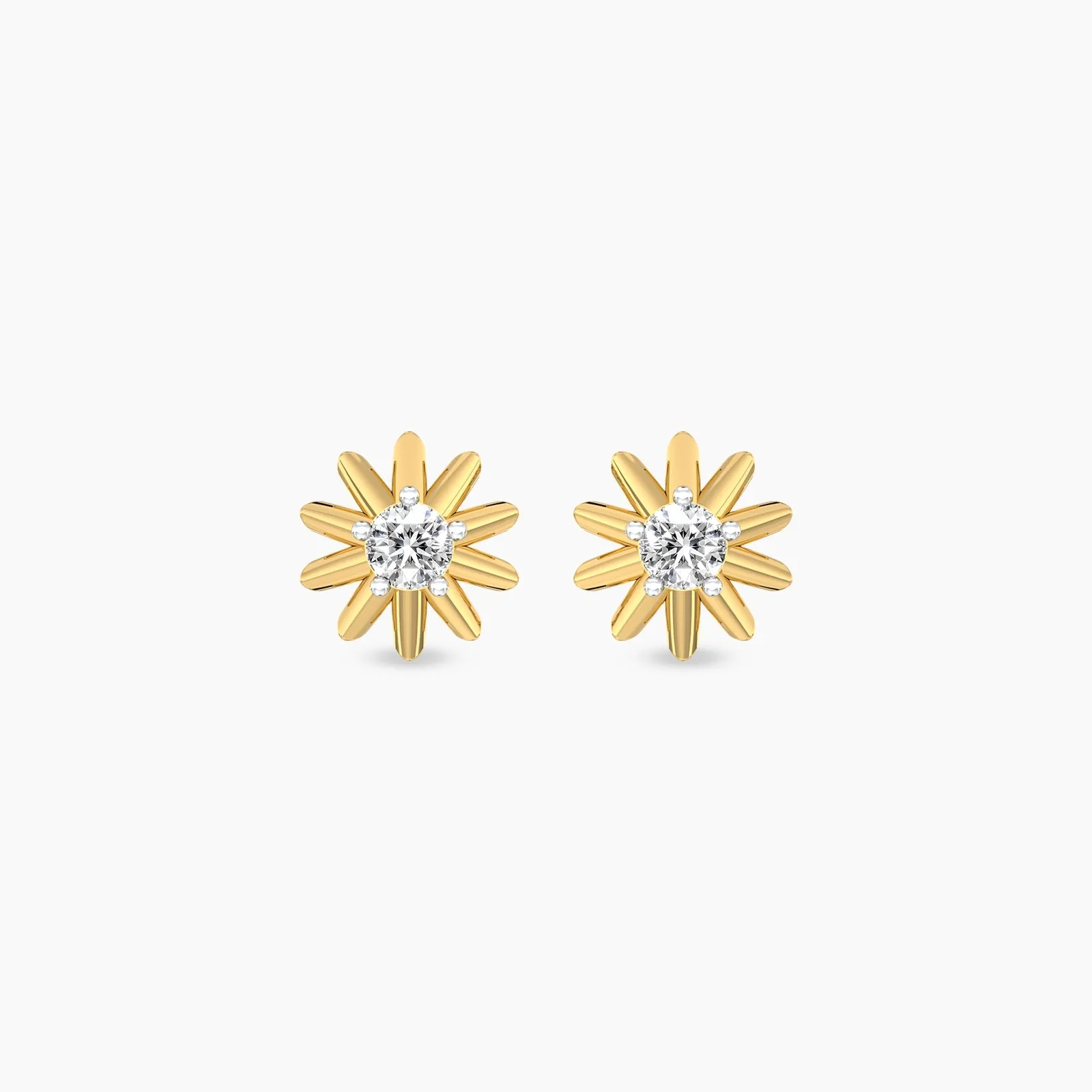 Ten Petals Solitaire Studs