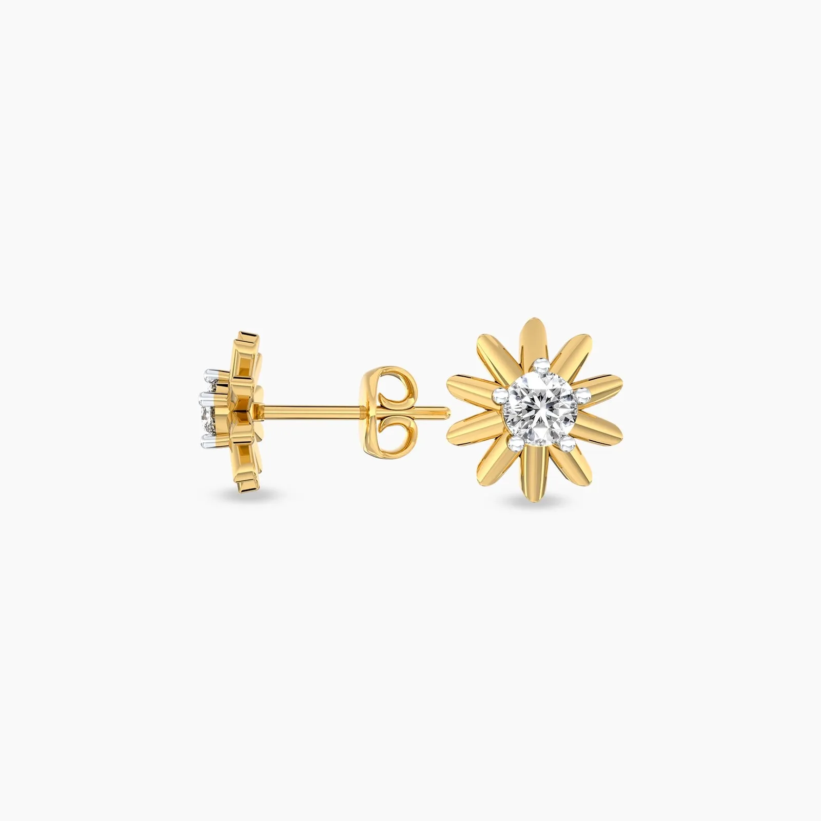 Ten Petals Solitaire Studs