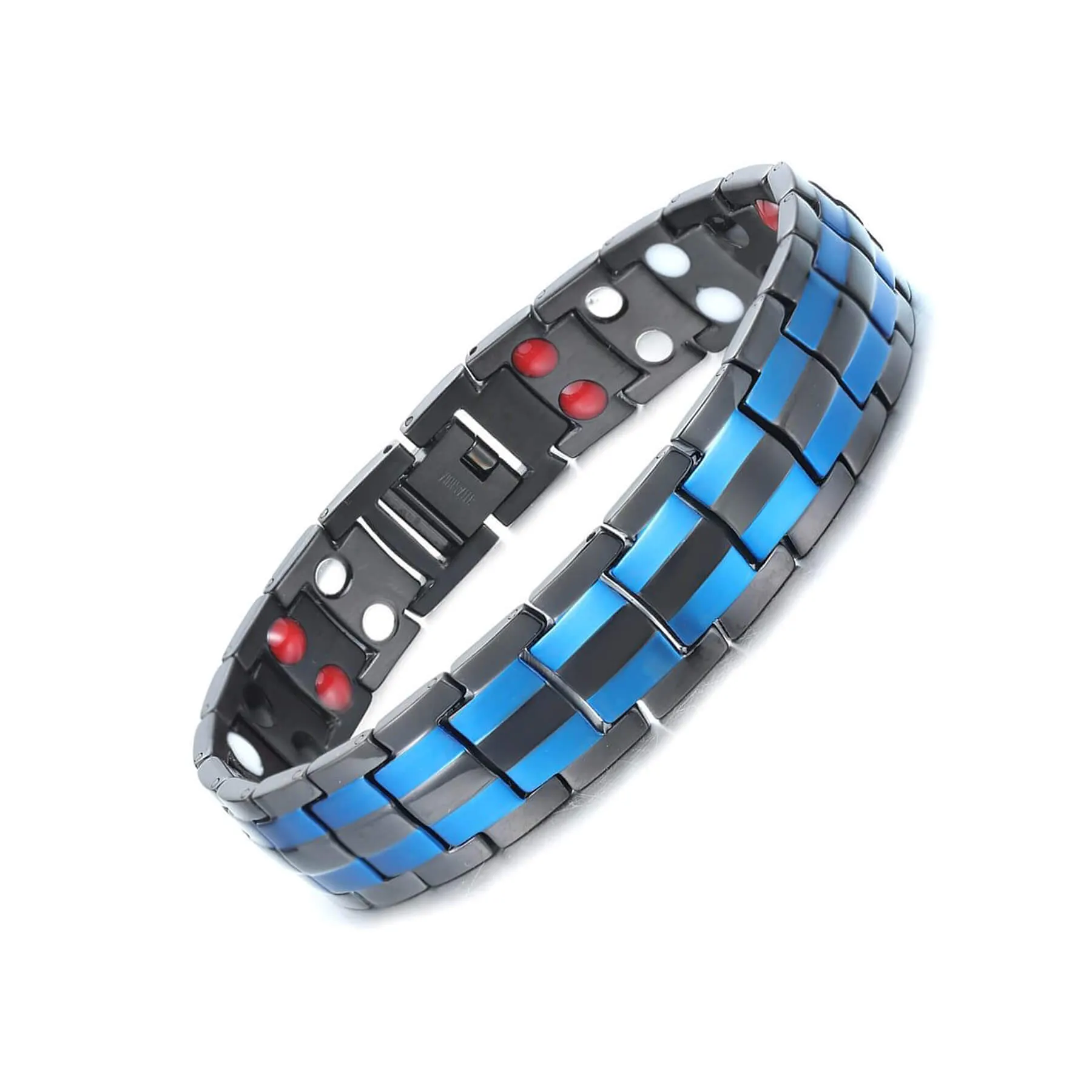 Titanium Black And Blue Magnetic Bracelets