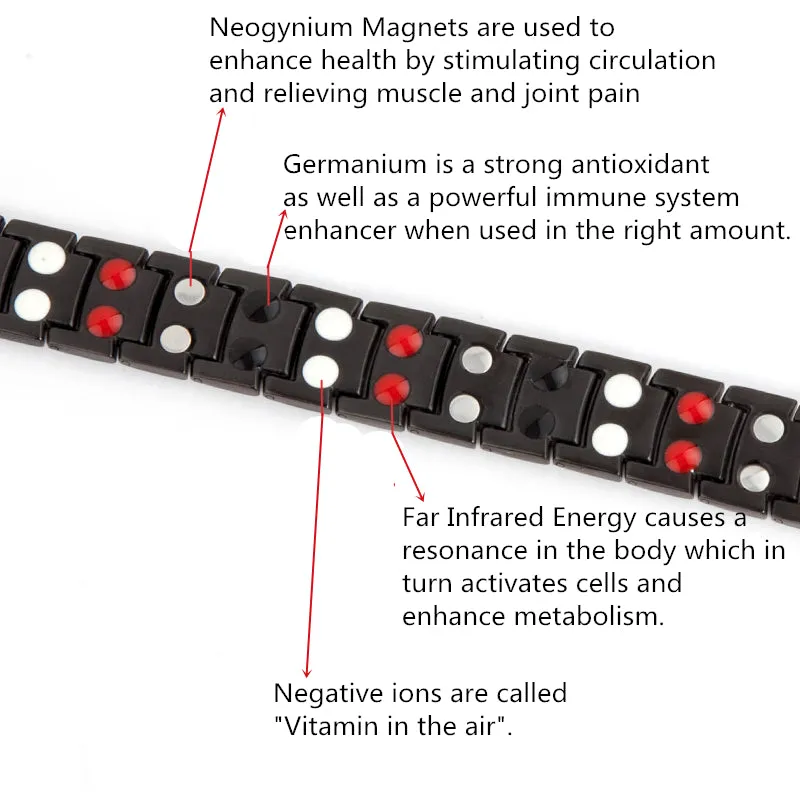 Titanium Black And Blue Magnetic Bracelets