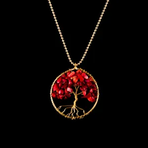 Tree of Life Necklace - Red Coral - Small