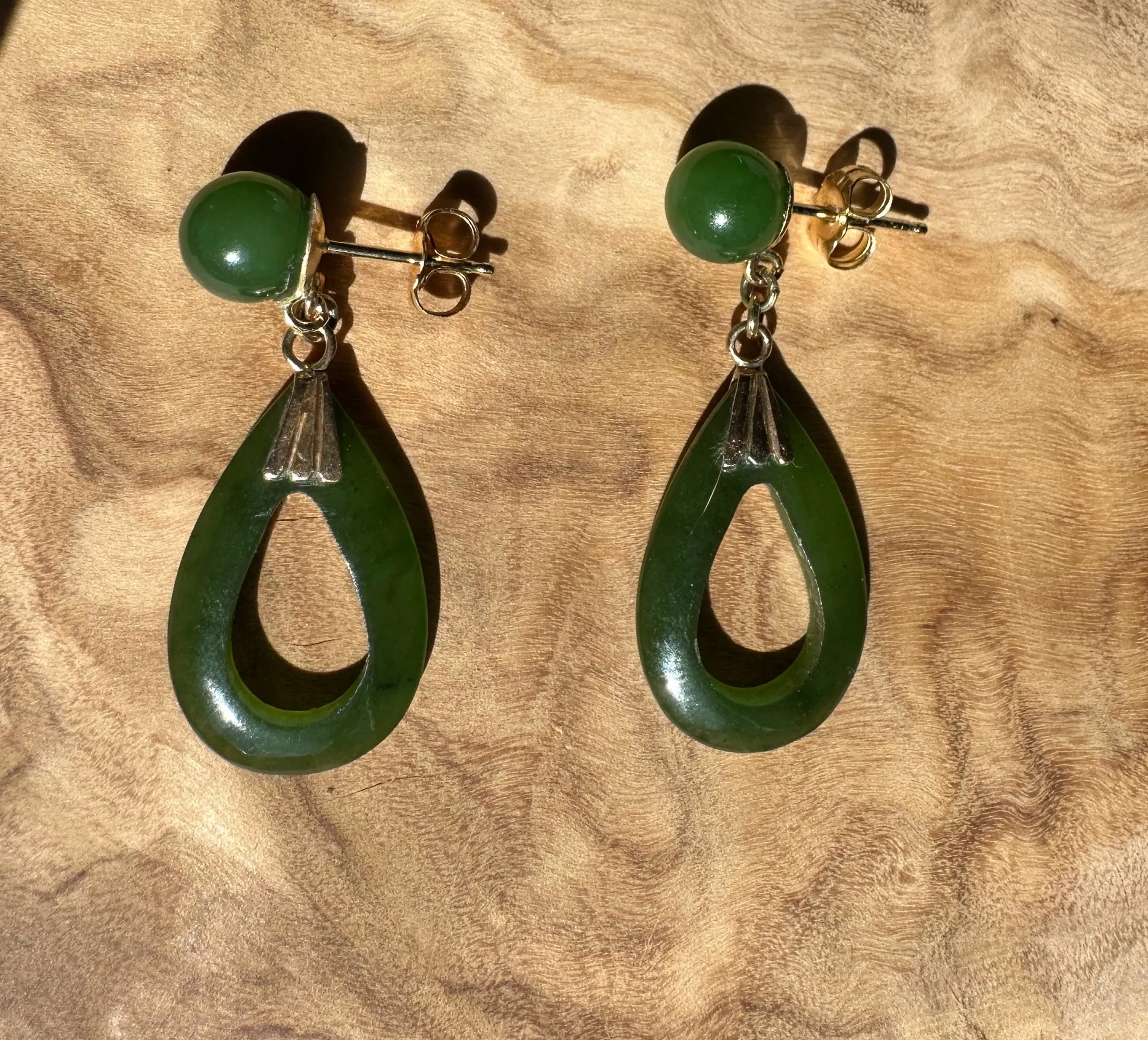 Vintage Jade Drop Earrings #301