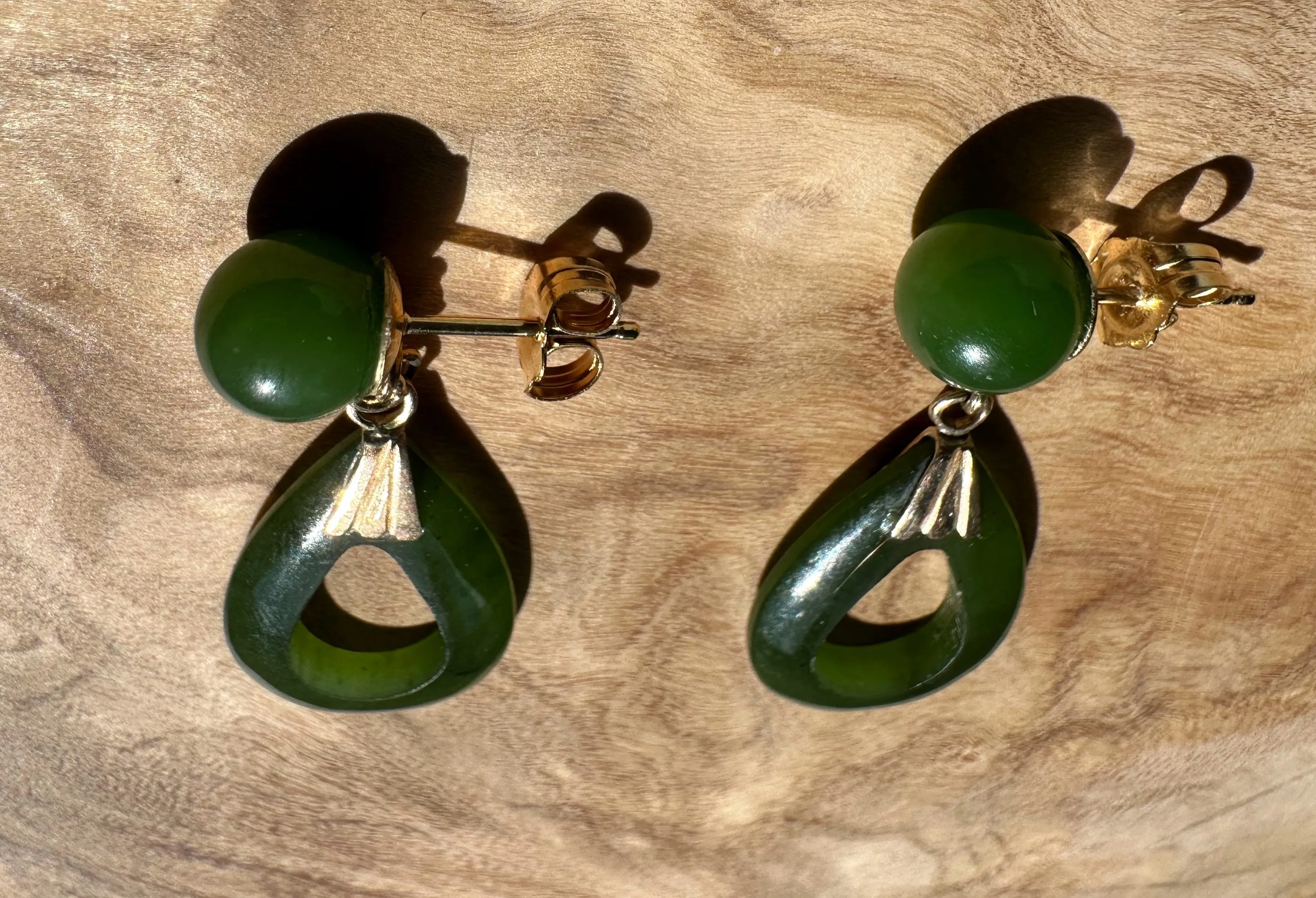 Vintage Jade Drop Earrings #301