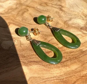 Vintage Jade Drop Earrings #301